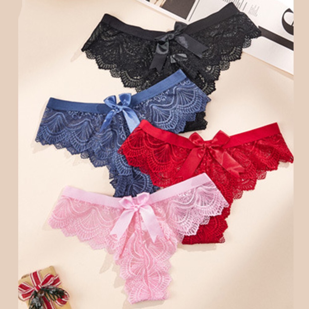 Womens Thong Lace Panties with Thin Straps Low Waist Briefs for All Seasons