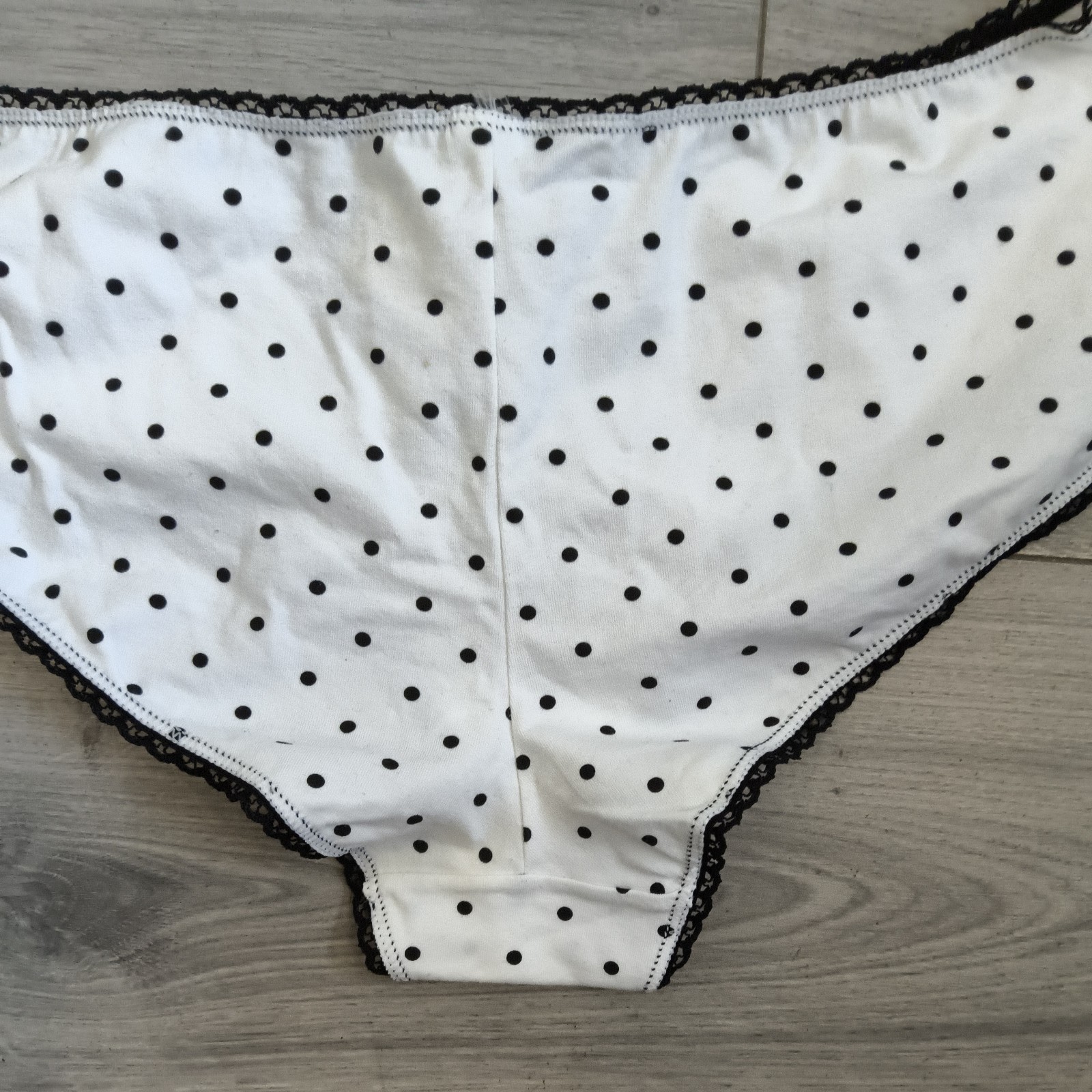 BNWT Vintage La Senza Black & White Dalmation Spot Shorts Style Panties Sz Large