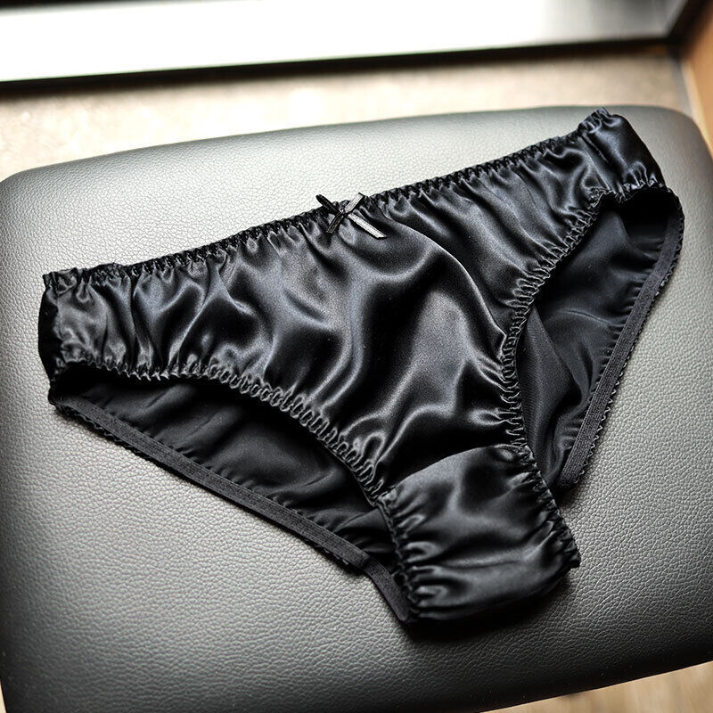 Womens New Silk Panties Hipsters Knickers Undies Drawers Underpants Bow Deco