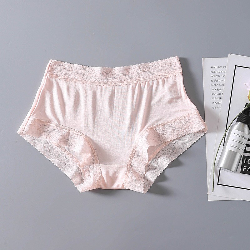 6 Pair Women 100%silk Double Knitted Waist Briefs Panties Underwear Bikini Lace