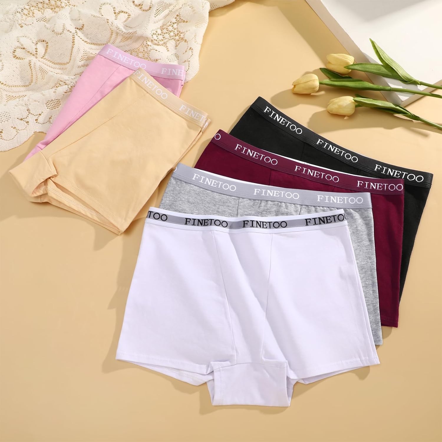 Womens Cotton Boy Shorts Underwear Full Coverage Soft Boxer Briefs High Waisted