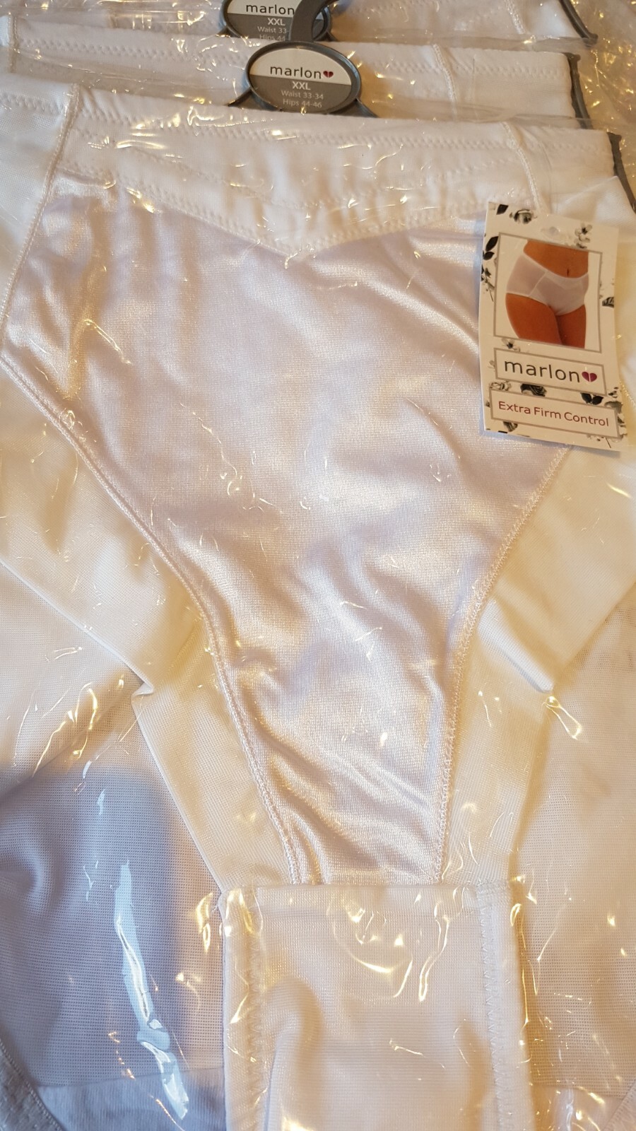 Women’s Maxi Support Briefs Extra Firm Control White Polyamide Cotton UK XL 3XL