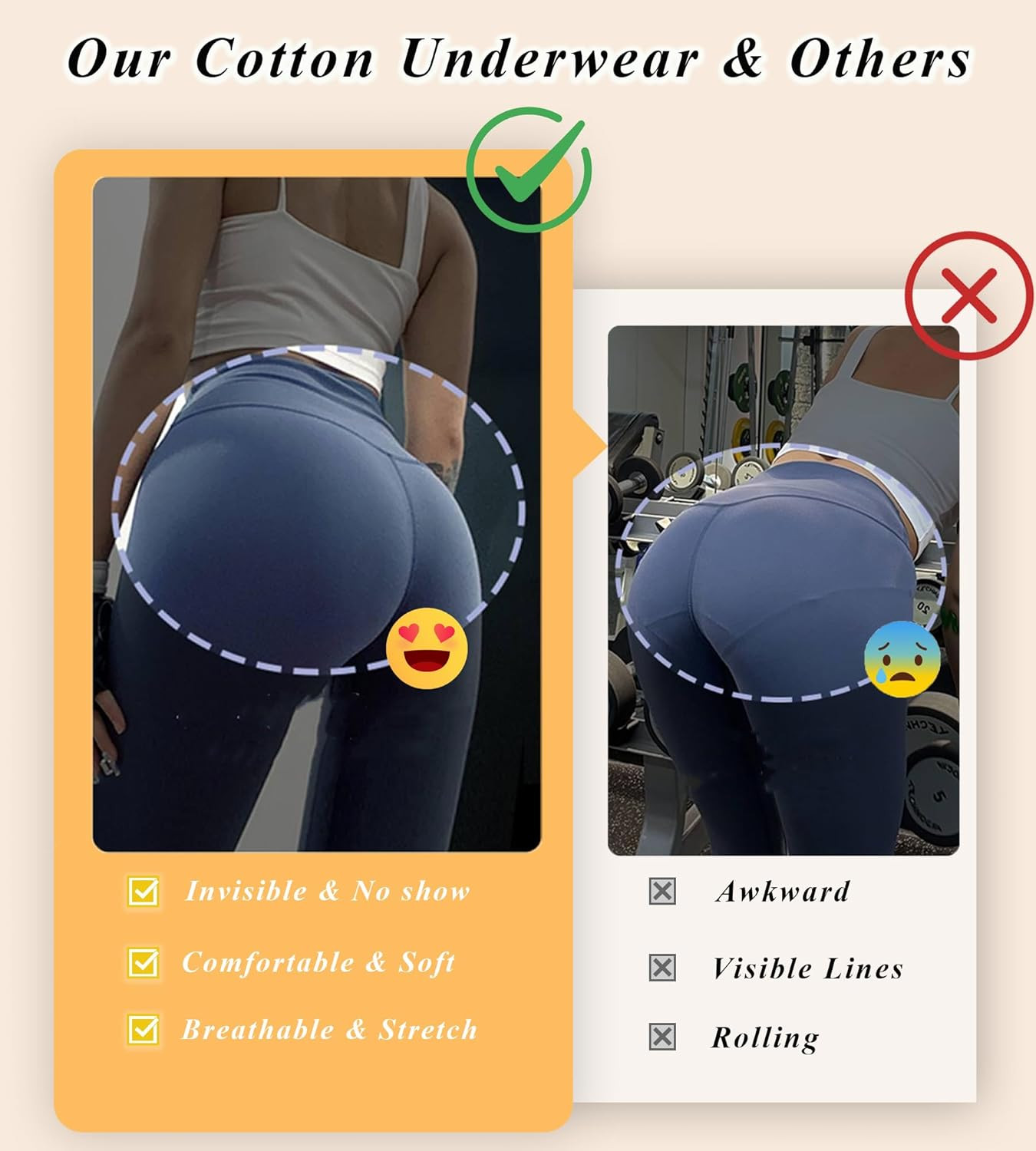 Cotton Underwear for Women Pack Breathable Thongs for Women Sexy Stretch Soft Wo