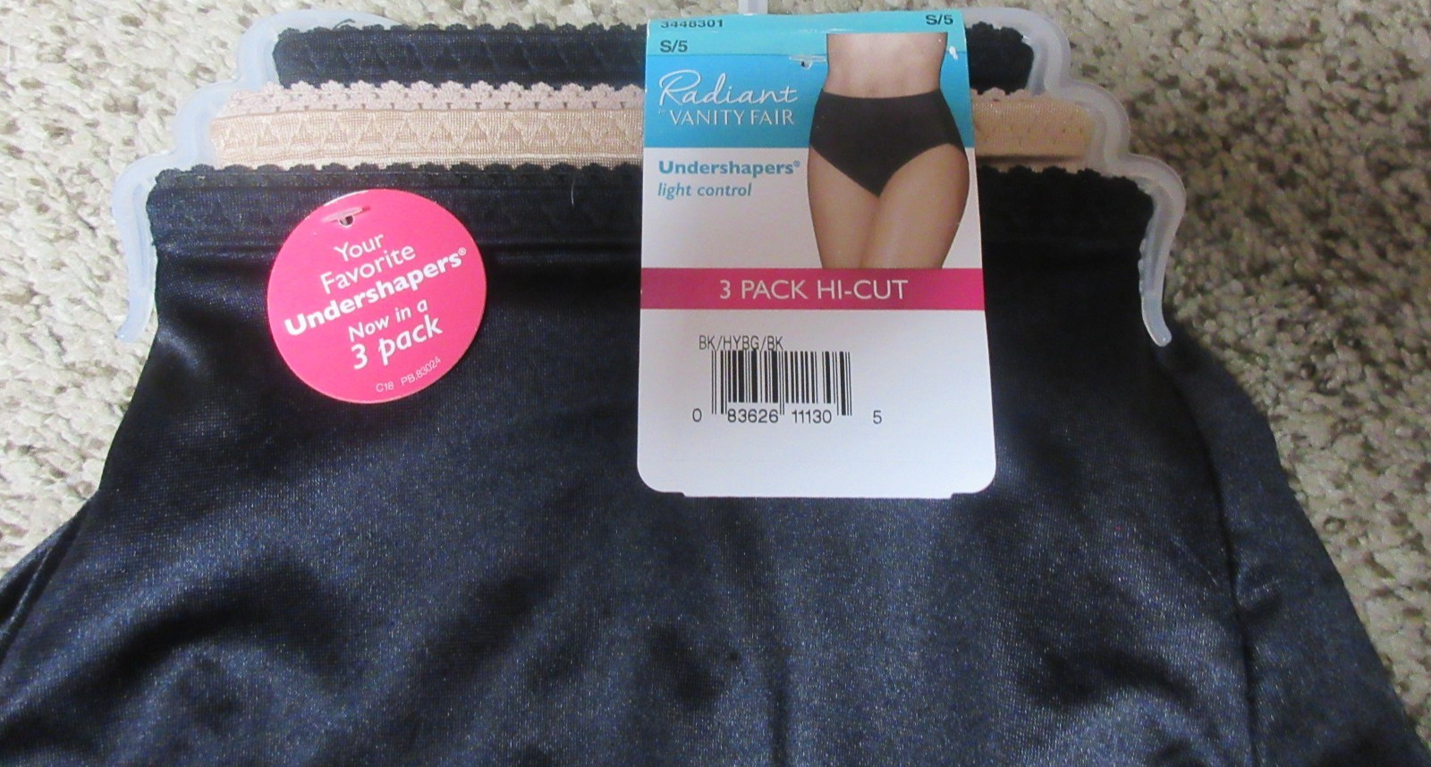 Vanity Fair 3-Pack Brief Women’s S/5 HI-CUT UNDERSHAPERS light control Underwear