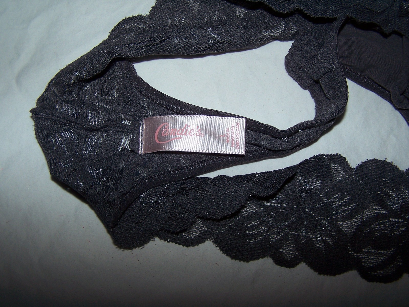 Candie’s Sexy Gray Lace Thong Panties Size L