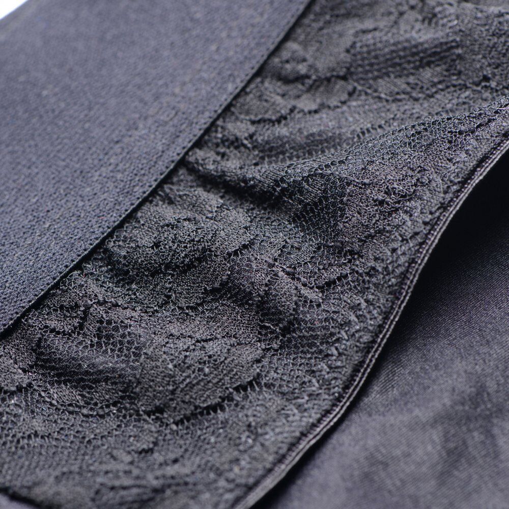 Strap U Lace Envy Black Crotchless Brief Panty Harness S-XL with O-Ring