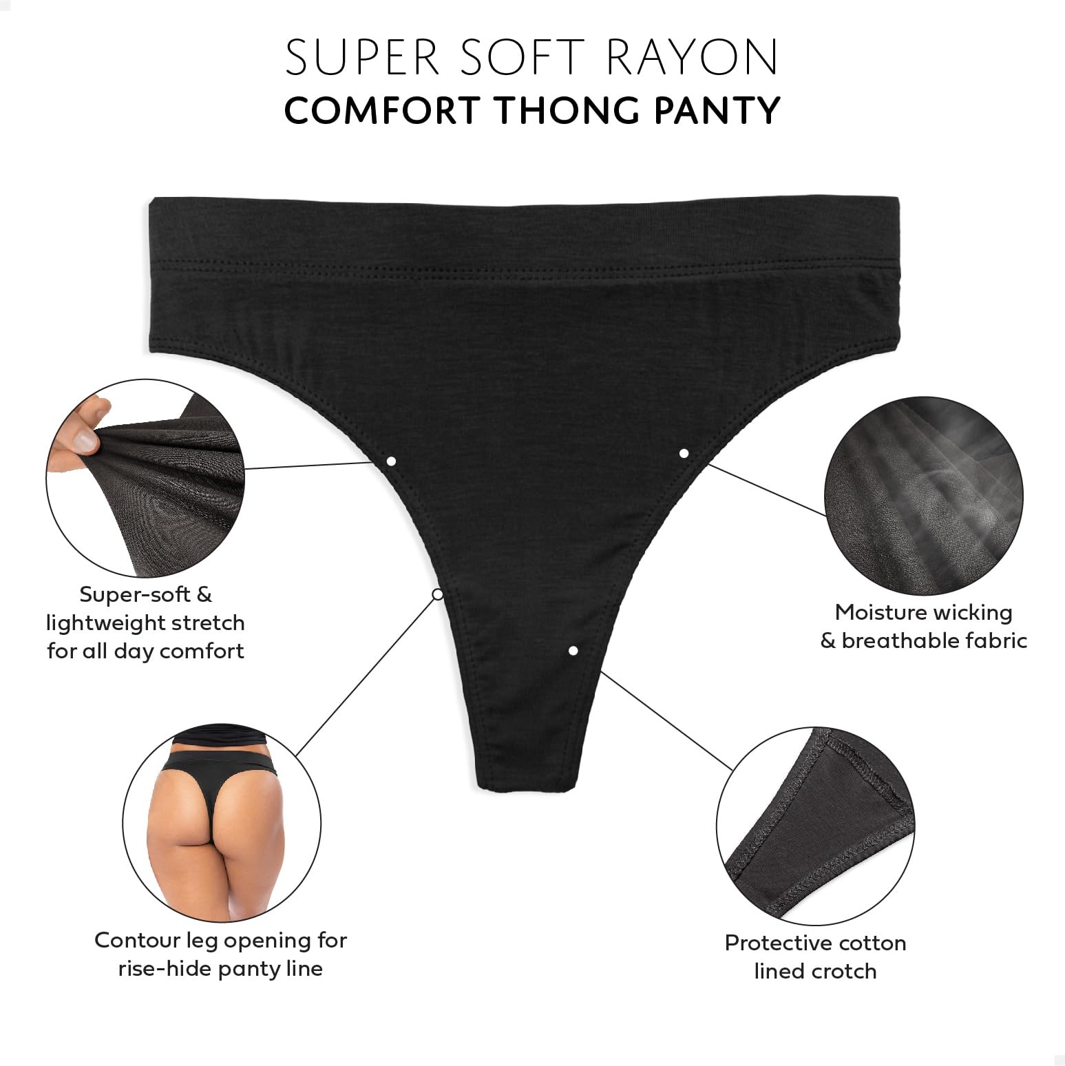 Women’s Sport Thong Panties | Workout Flex Bikini Hi Waist Underwear – Multi …
