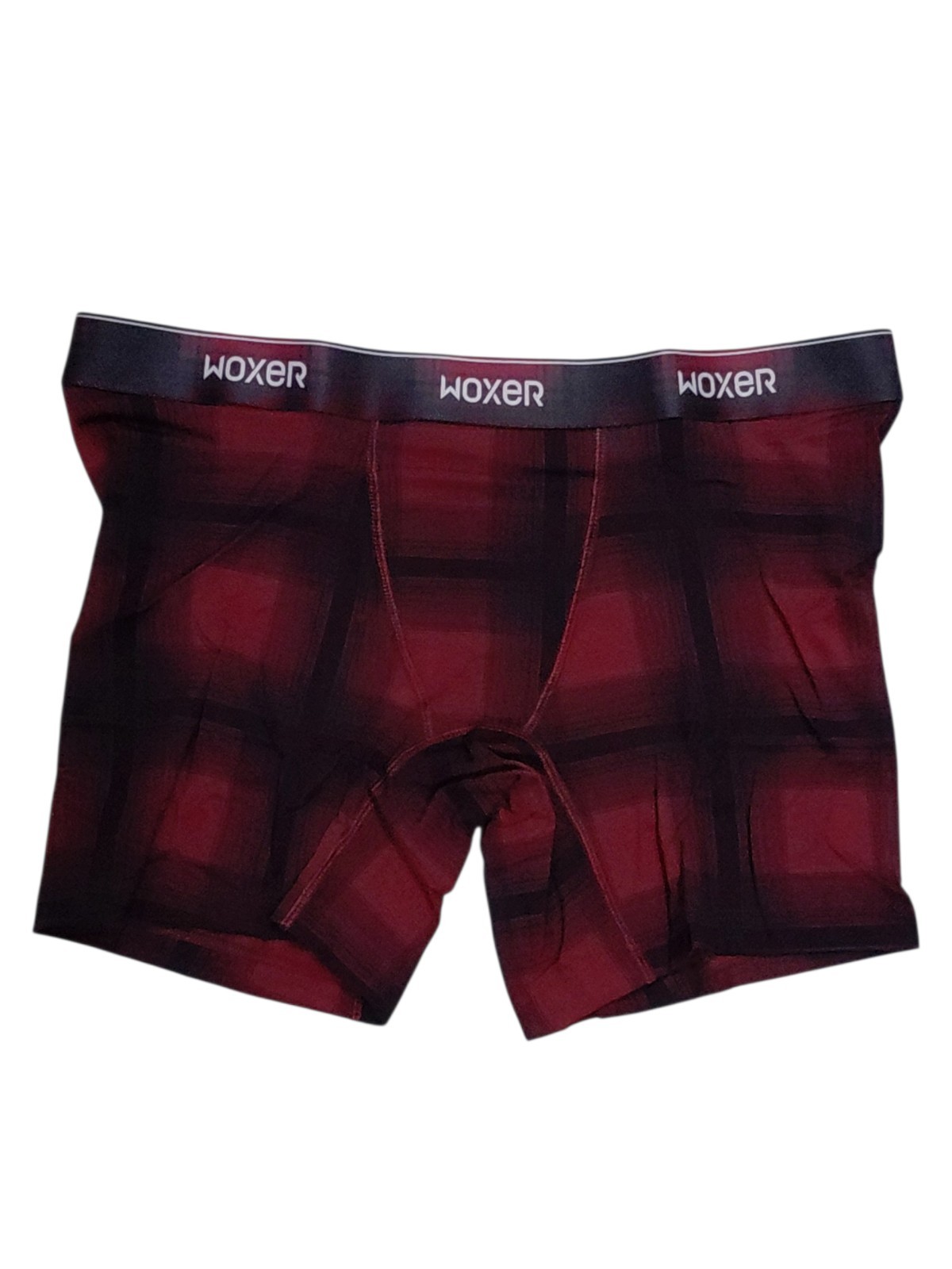 Woxer Baller 5″ Boxer Brief for Women Large Cabernet Check NIB