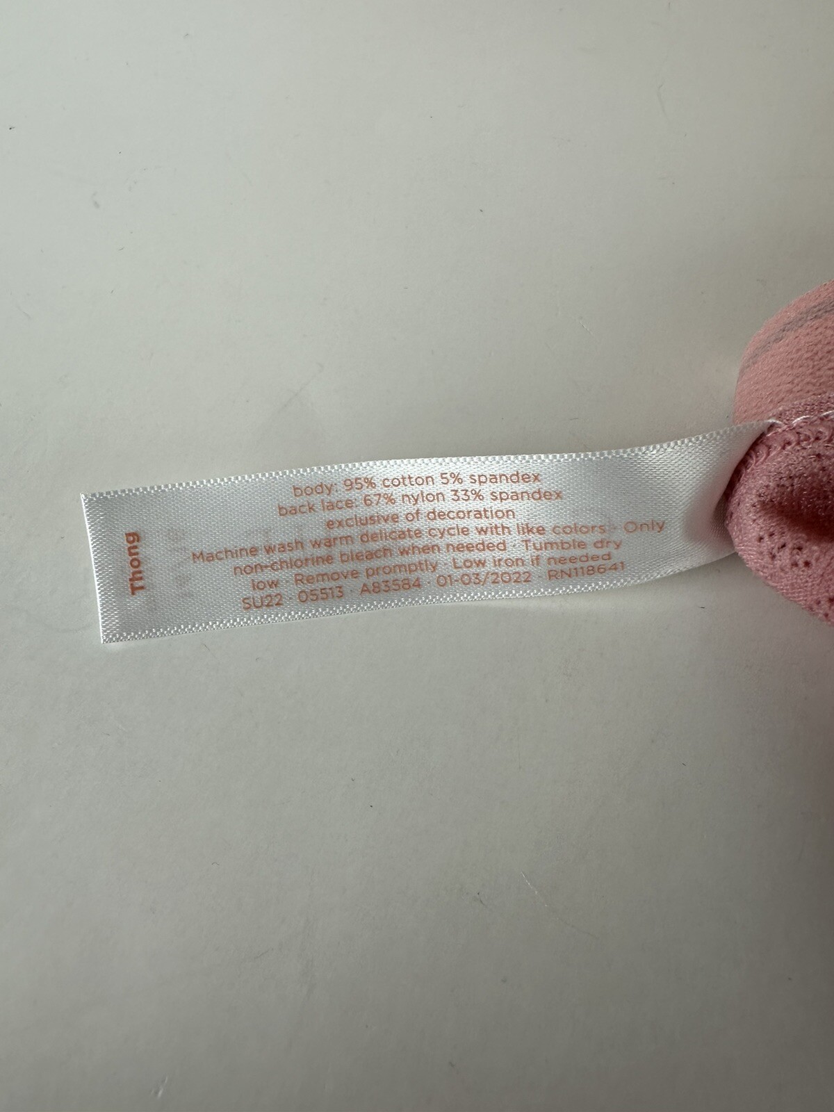NWT LANE BRYANT CACIQUE PLUS 18/20 COTTON THONG PANTY W/ LACE BACK PINK BLUSH