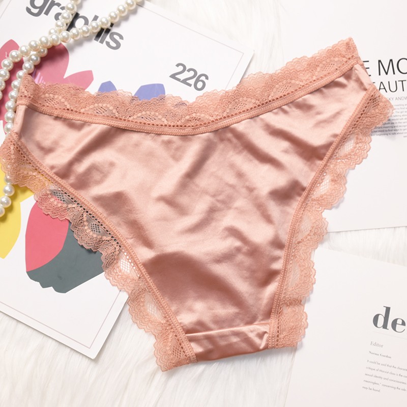 Pack Of 5 Sexy Womens Lace Satin Panties Underwear Brief Ladies Lingerie Hipster