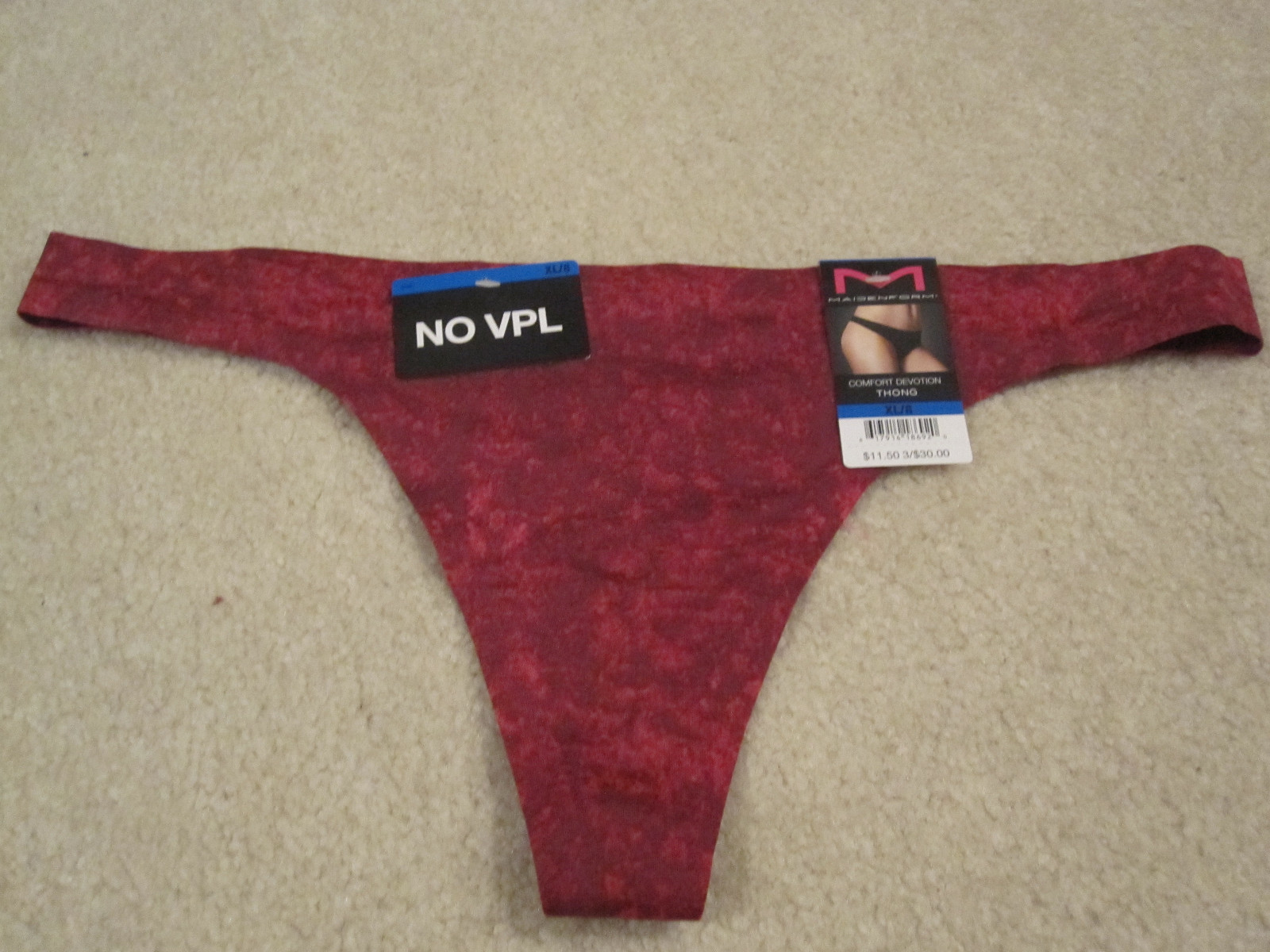 Maidenform ladies panties comfort devotion thong size 8 XL style# 40149