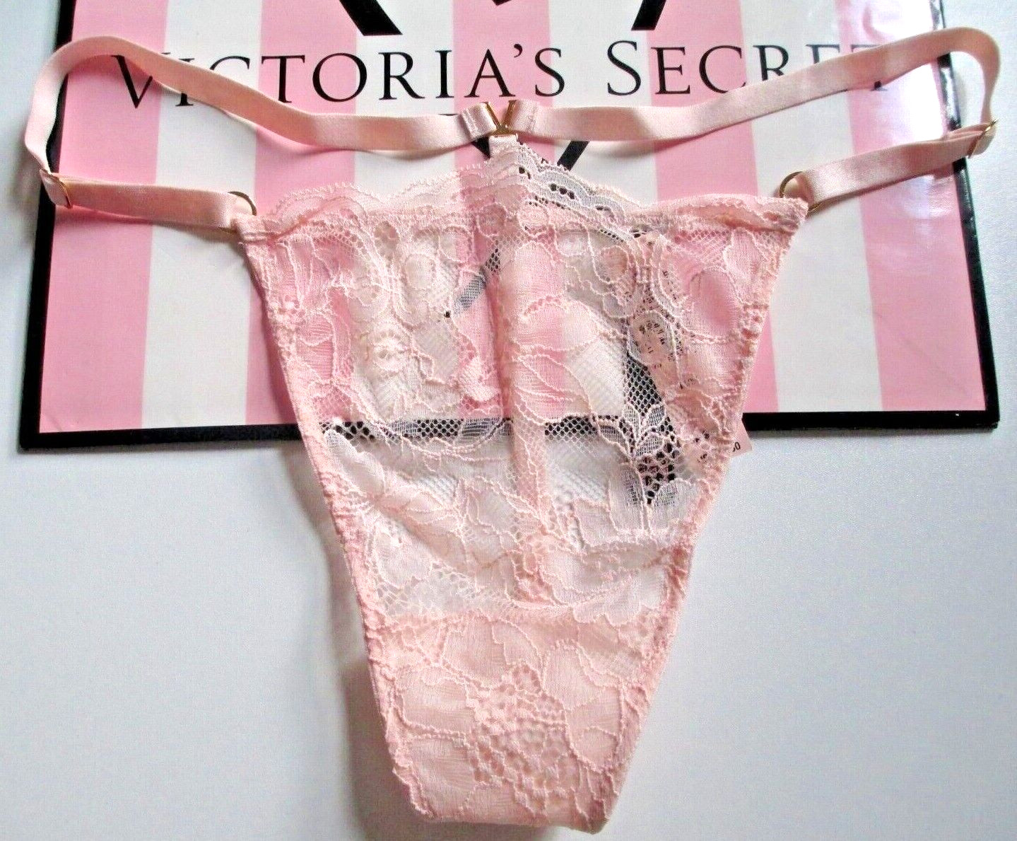 VICTORIA’S SECRET VERY SEXY V-String Thong Panty M L XL 2XL Pink NWT Lace VS