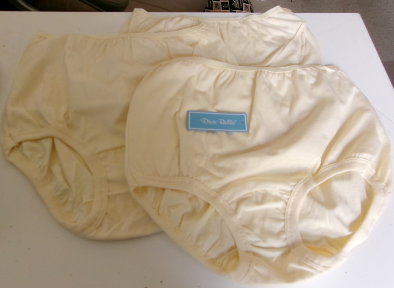 3 Dixie Belle by Velrose 100% Banded Leg Cotton Briefs Beige Size 9 Style 410