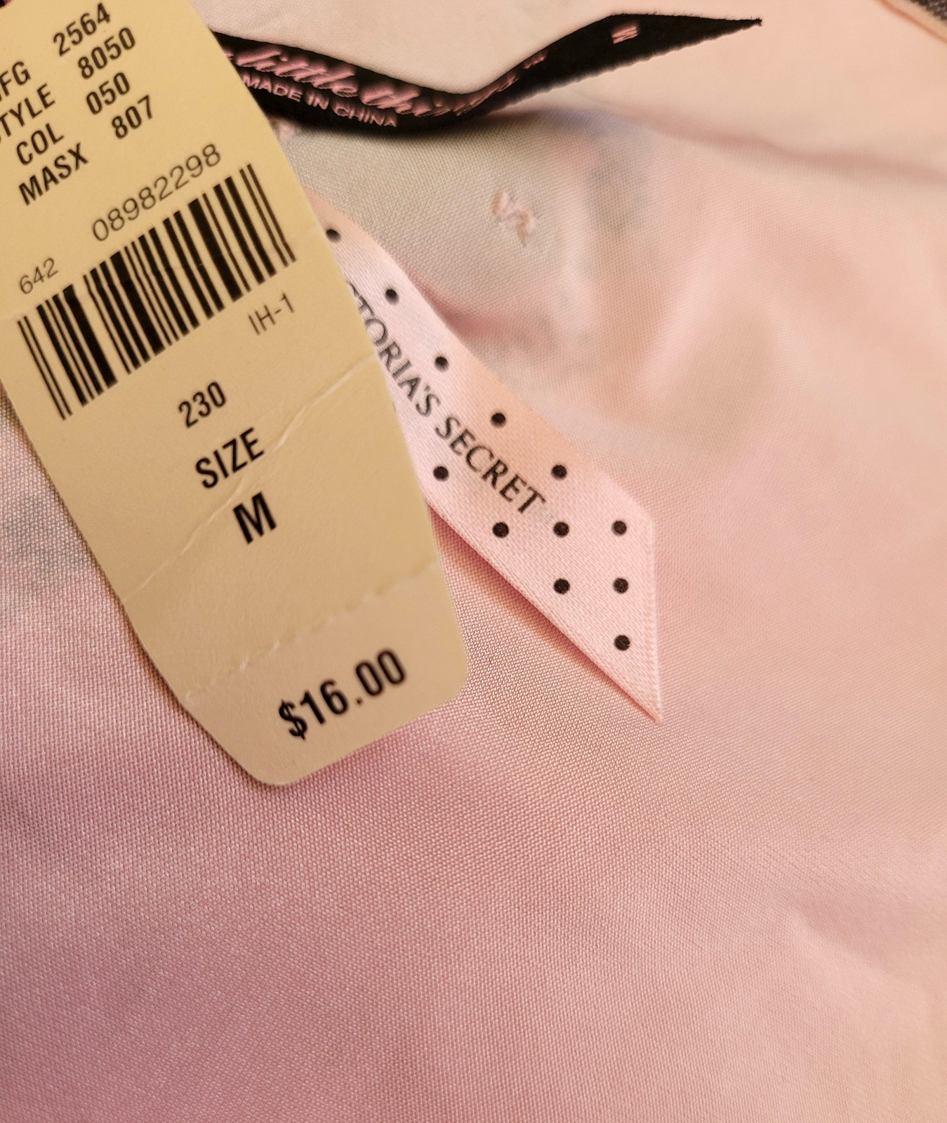 NWT Pale Pink Tuxedo Victoria’s Secret Panties Size M