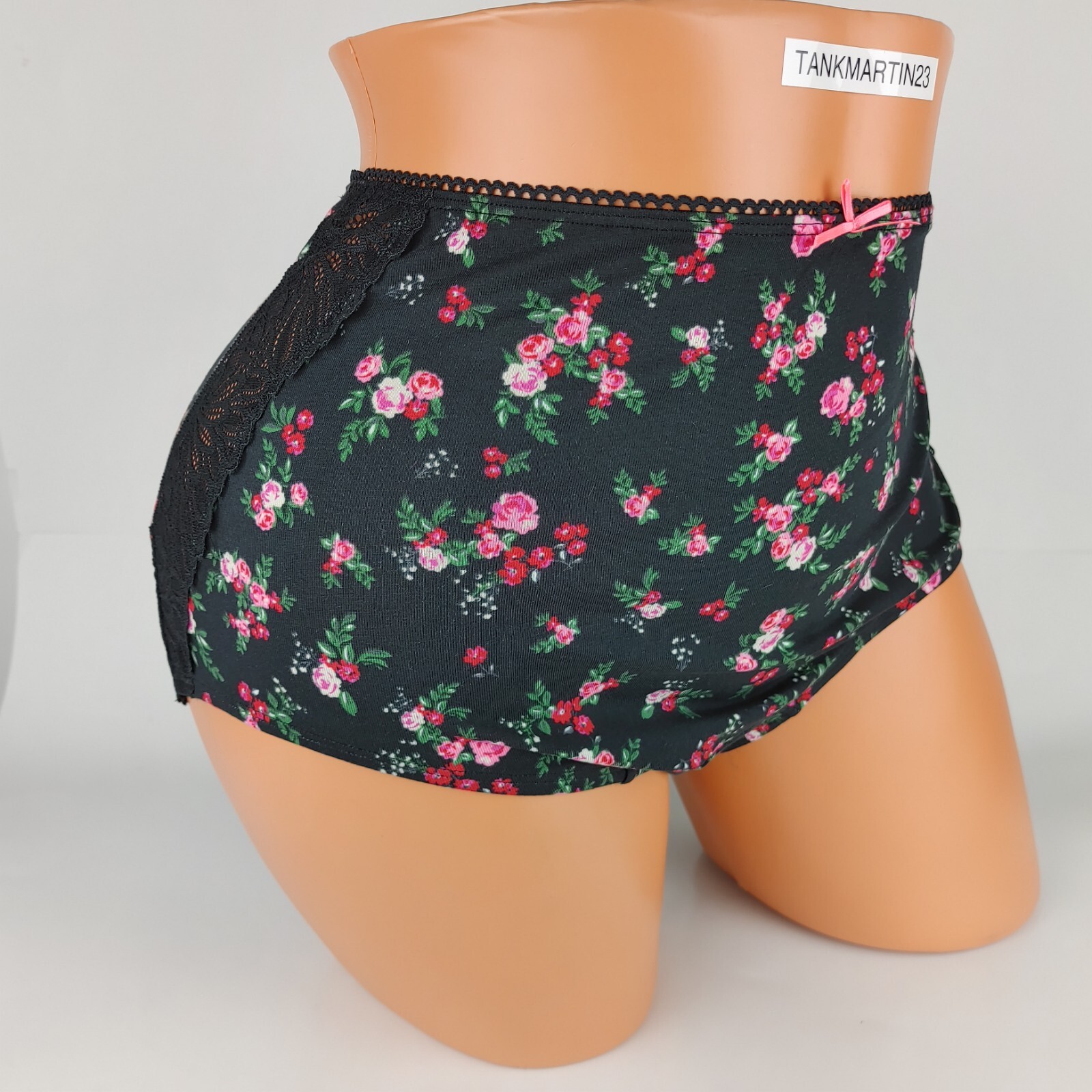 LANE BRYANT CACIQUE PLUS COTTON FULL BRIEF 18/20 PANTY PINK FLORAL LACE HIP BUTT