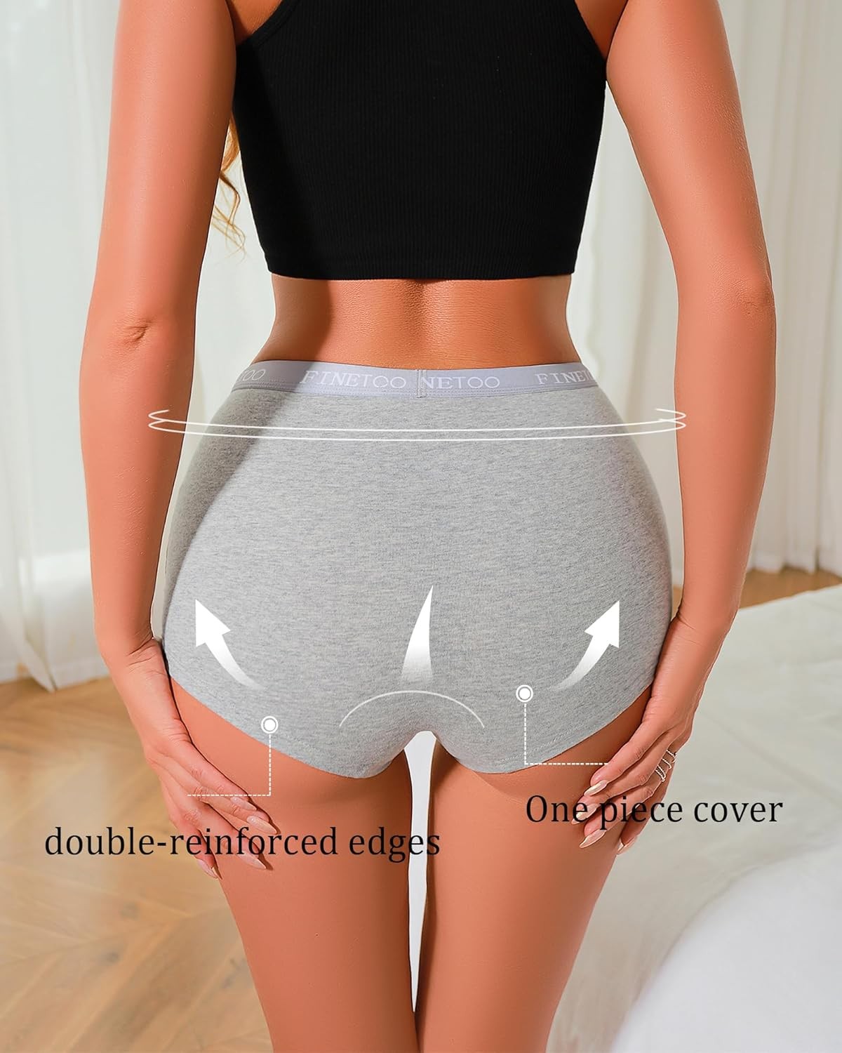 Womens Cotton Boy Shorts Underwear Full Coverage Soft Boxer Briefs High Waisted