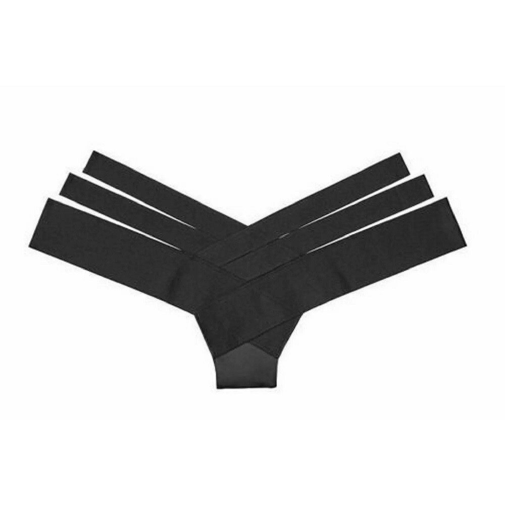 Victoria’s Secret Luxe Strappy Banded Cheeky Panty Black S,M NWT
