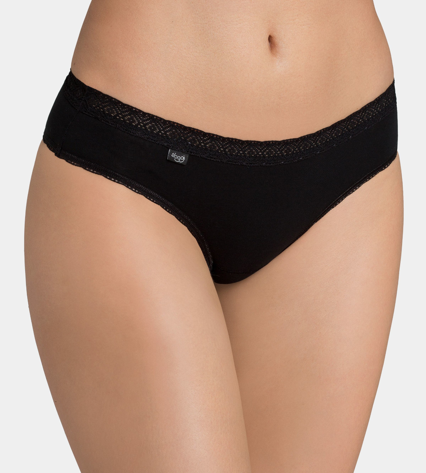 Sloggi EverNew Lace Brazil Panty Knickers 10162963 Black White Beige RRP £7.00