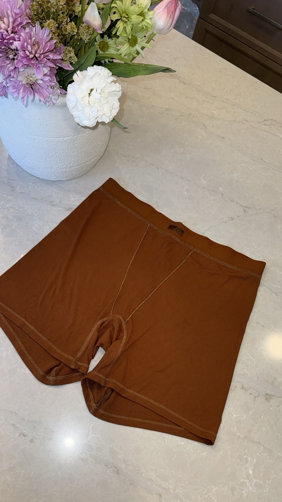 SKIMS ~ RIBBED BOXER SHORTS ~ 2X ~ COPPER ~ SLEEP Loungewear ~ NEW W/Tags