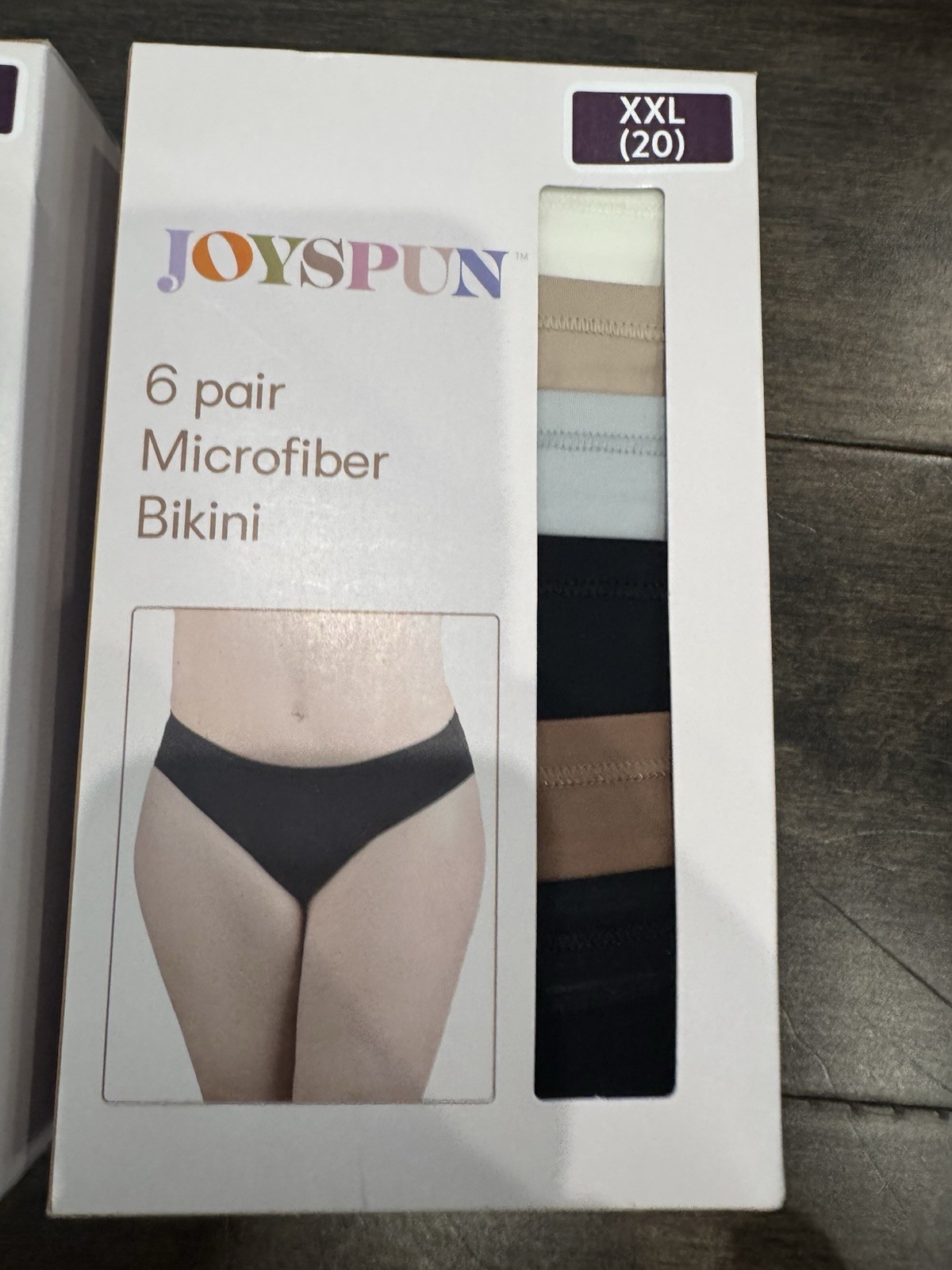 2X Joyspun Women’s 6 Each Pack Microfiber Bikini Panties NIB SZ XXL Super Soft