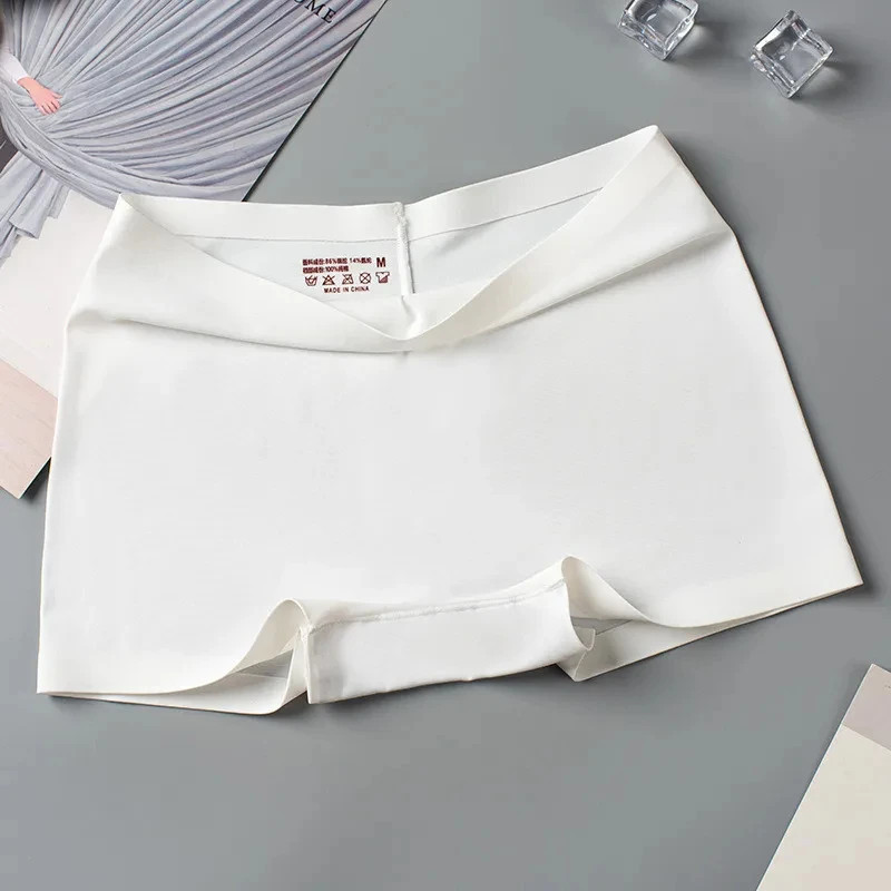 Seamless Silk Boyshorts Soft Solid Color Plus Size Women’s Underwear 2 Pcs