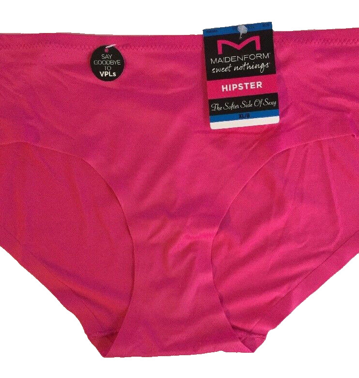 Maidenform Pink Hipster Panties Solid No Visible Panty Lines Size XL/8 Soft Sexy