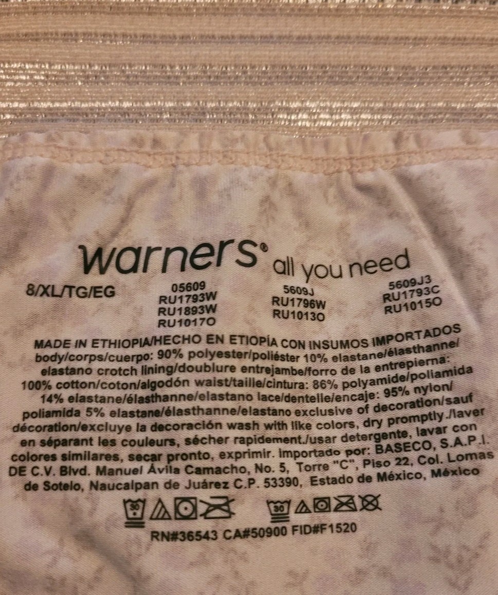 WARNERS No Pinching No Problems Mid Waist Lace Hipster $12.00 nwt