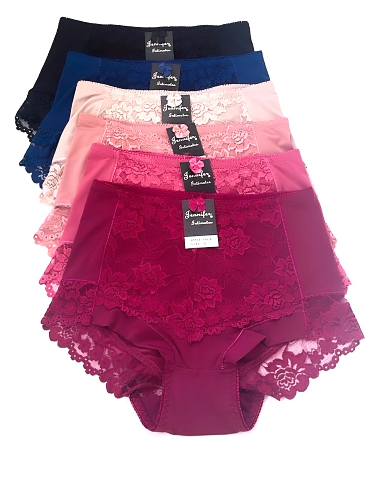 Lot 6 Briefs High Waist Light Tummy Control Full Coverage Lace Girdle Panty 2XL