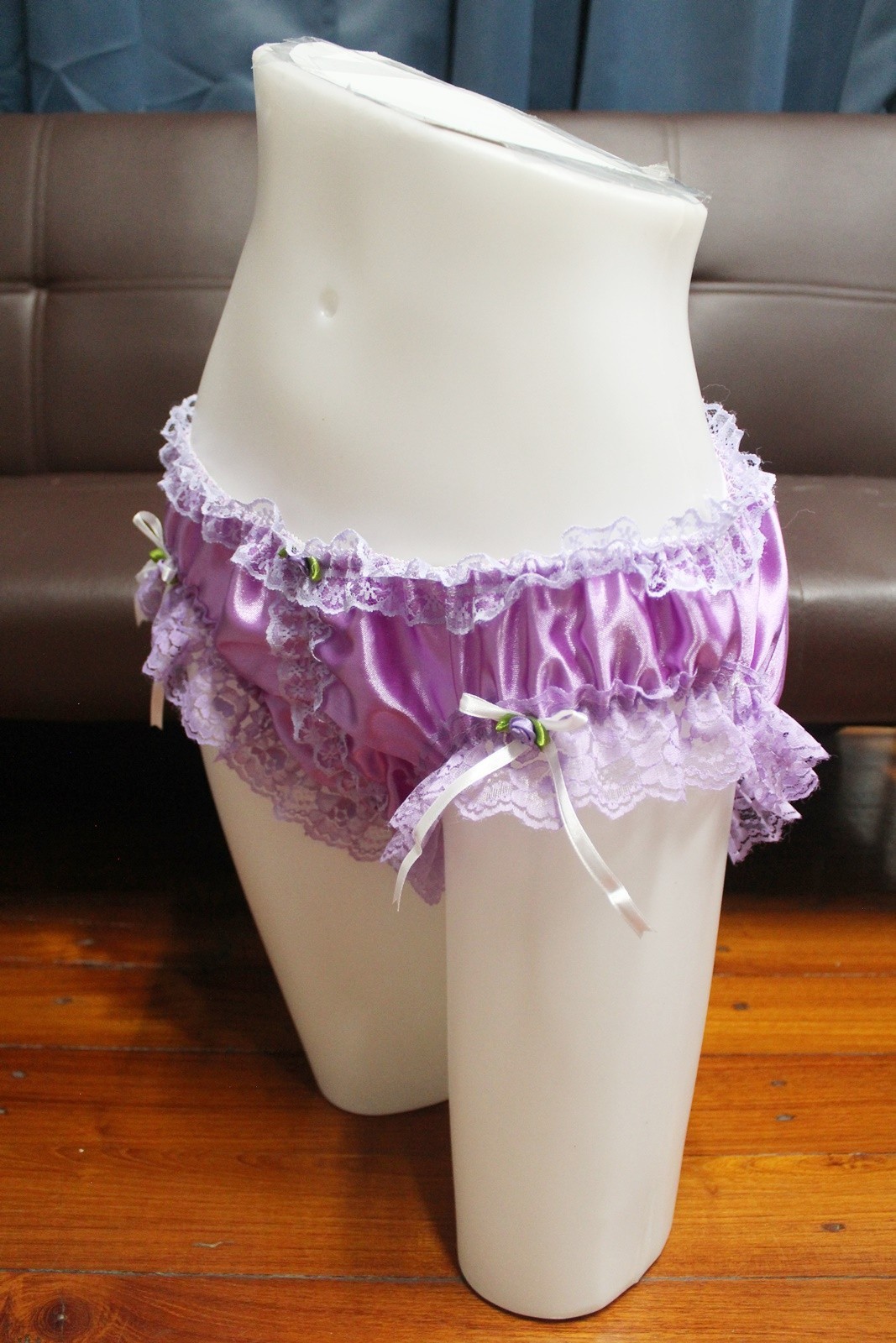 #A361 2XL/ElasticW.24-42″VtgStyle Purple Satin Bikini Panties Knickers Underwear