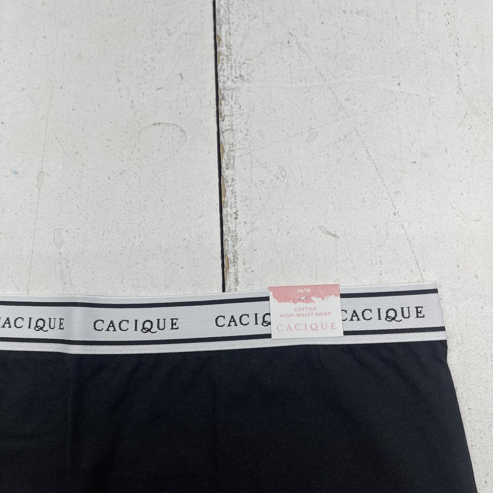 Cacique Briefs Womens 14/16 Black Cotton High Waist Plus Size Panties Underwear