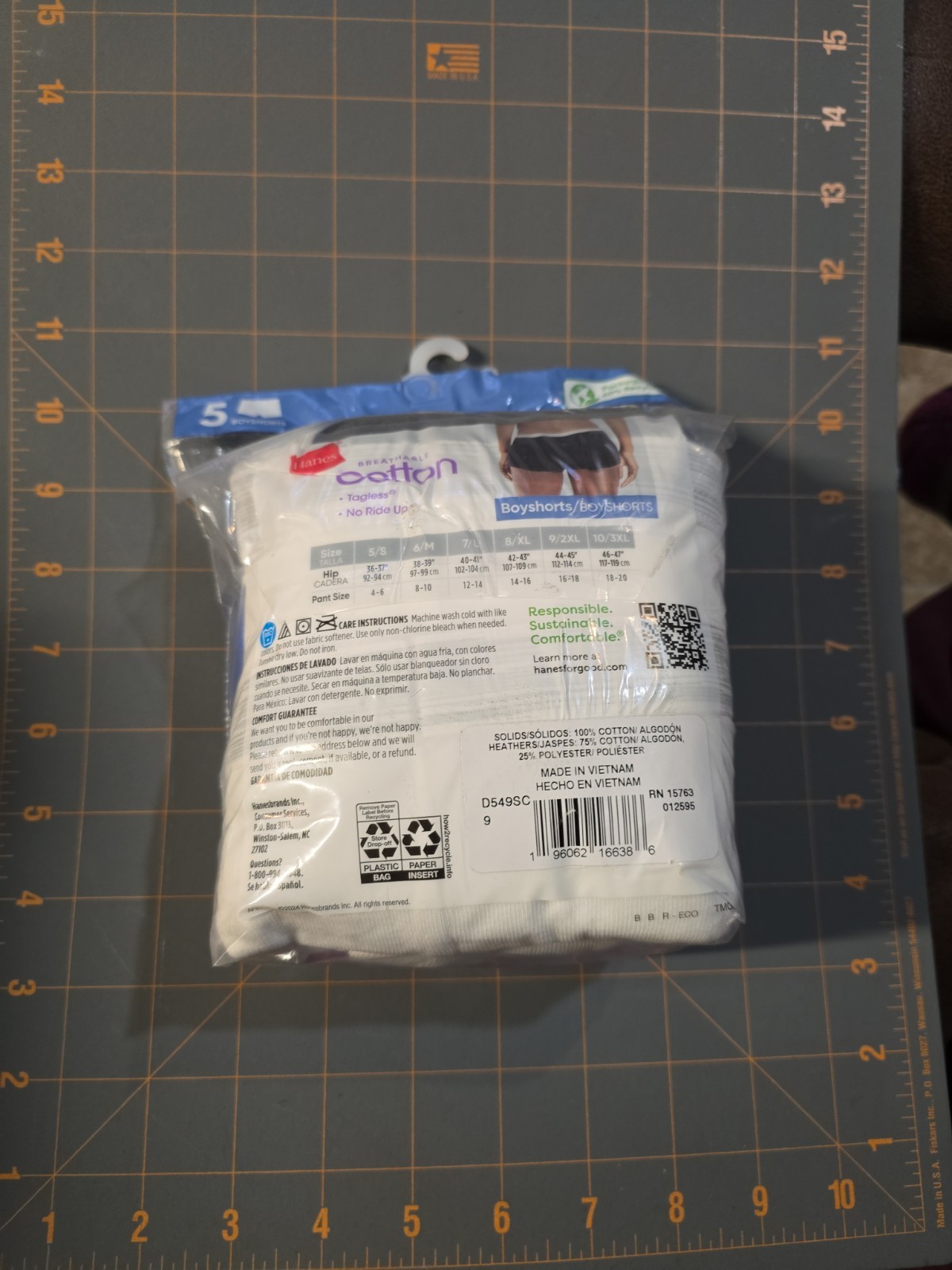 HANES Women’s TAG-LESS BOYSHORTS Breathable Cotton 9/2XL (5 pack) New Sealed