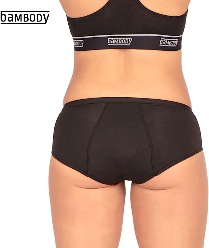 (3) BAMBODY ABSORBENT BRIEF PROTECTIVE PERIOD UNDERWEAR BAMBOO SIZE 8 / XL