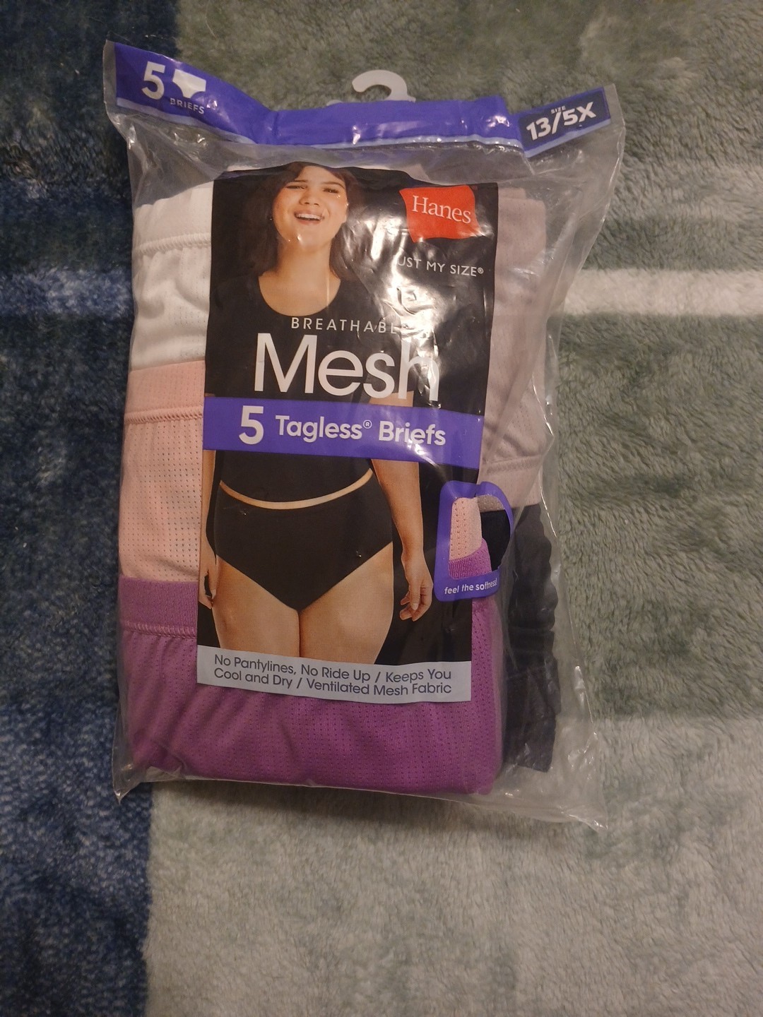 Hanes Womans Mesh Briefs 5 Pair —- Size 13/5X