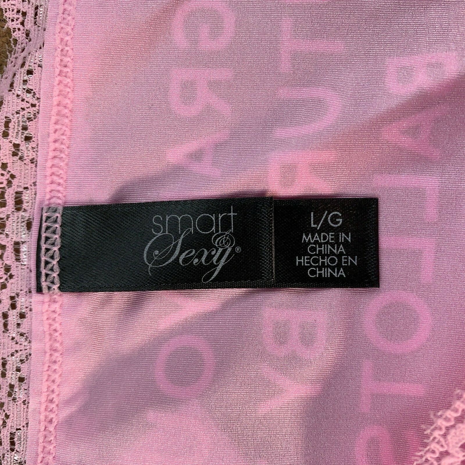 Smart & Sexy Women’s Size Large Pink VOTE Graphic Lace Trim Cheeky Panties NWT