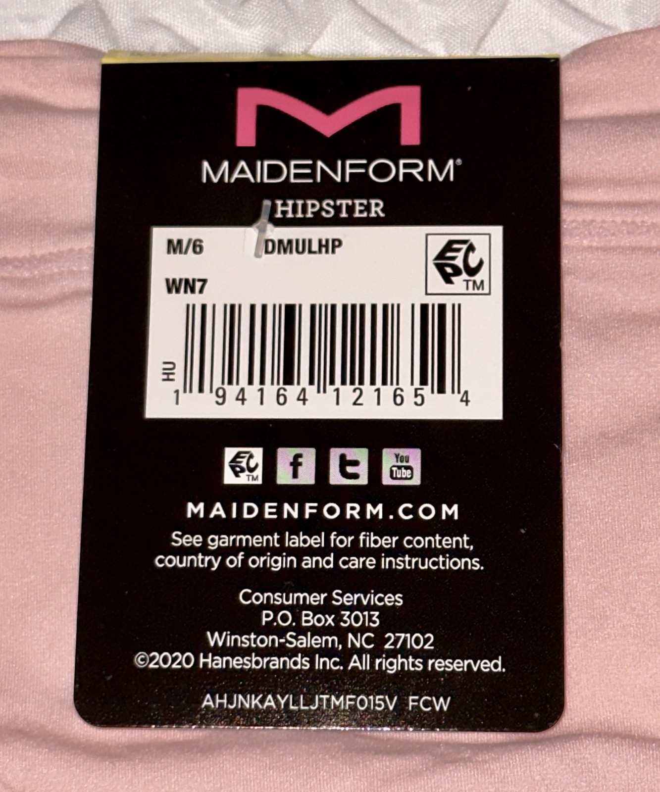 MAIDENFORM Comfort Devotion Lighten Up Pale Pink Hipster Panty Womens S M XL 2XL
