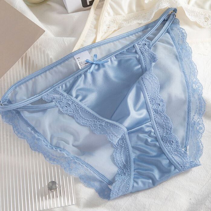 5 Pack Lot String Satin Sexy Briefs Sheer Panties Womens Underwear Bikini Lace