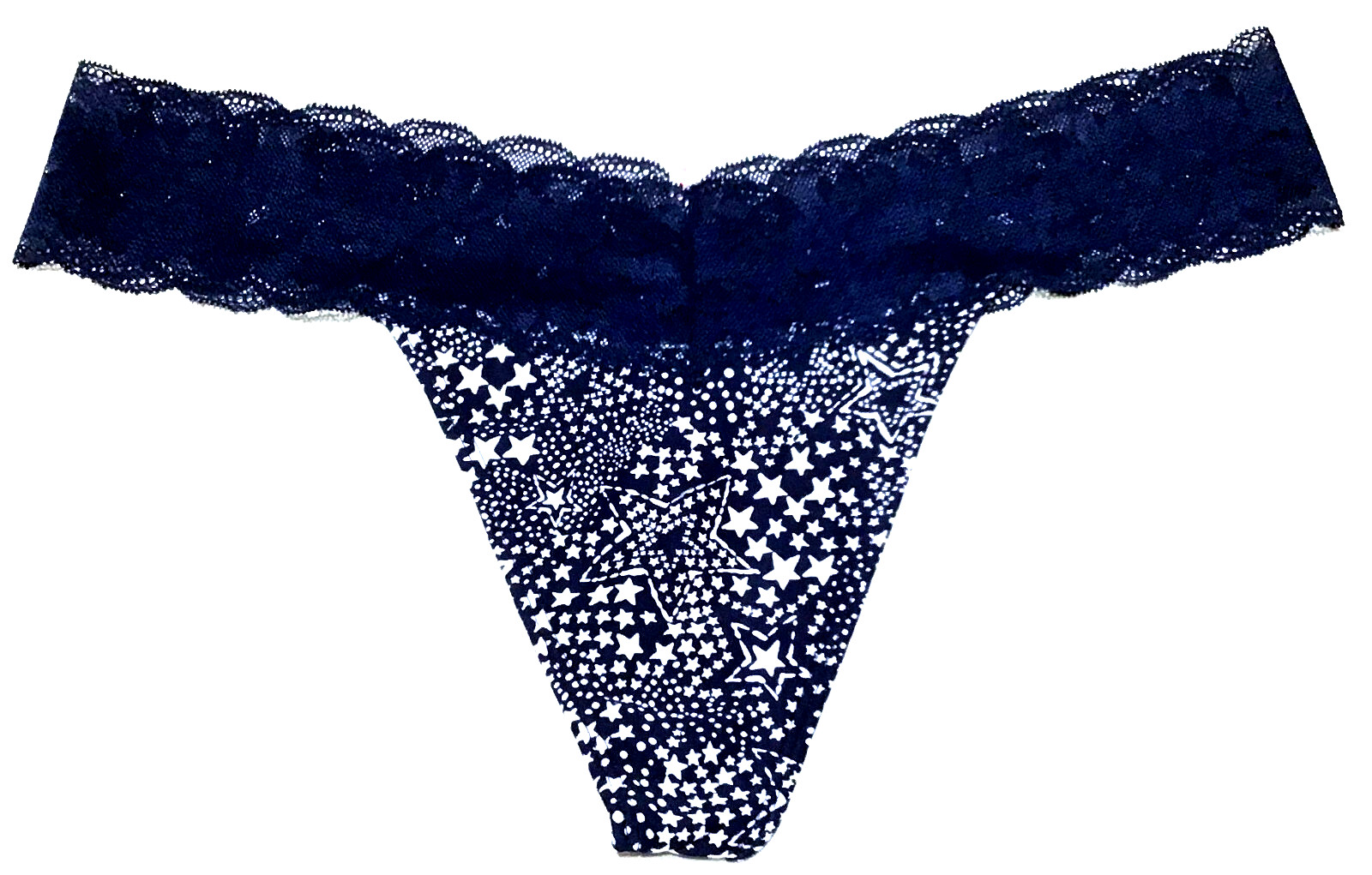 medium – NWT Victoria’s Secret navy blue thong panty cotton stars (c397)