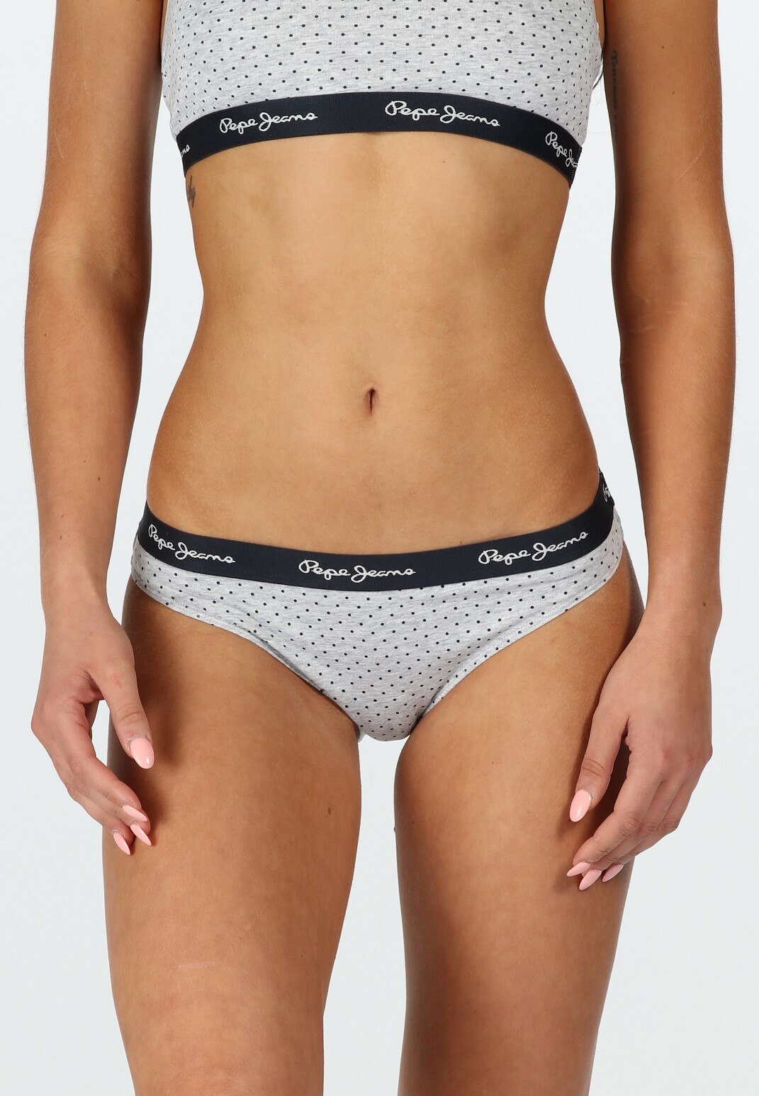 Pepe Jeans Womens Ladies Brief Brief REECE Grey Navy Polka Dot in S M L – NEW