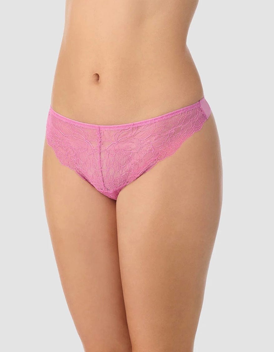 OnGossamer Women’s Luxe Lace Thong Pink Size L 0774