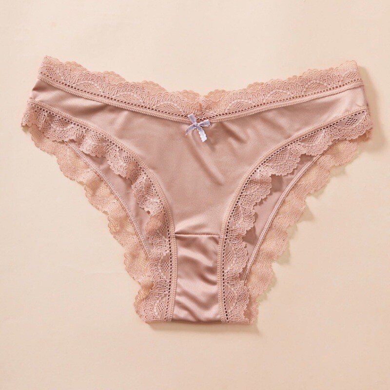 5 Pack Lot Sexy Ladies Womens Satin Panties Underwear Briefs Lace Lingeries Soft