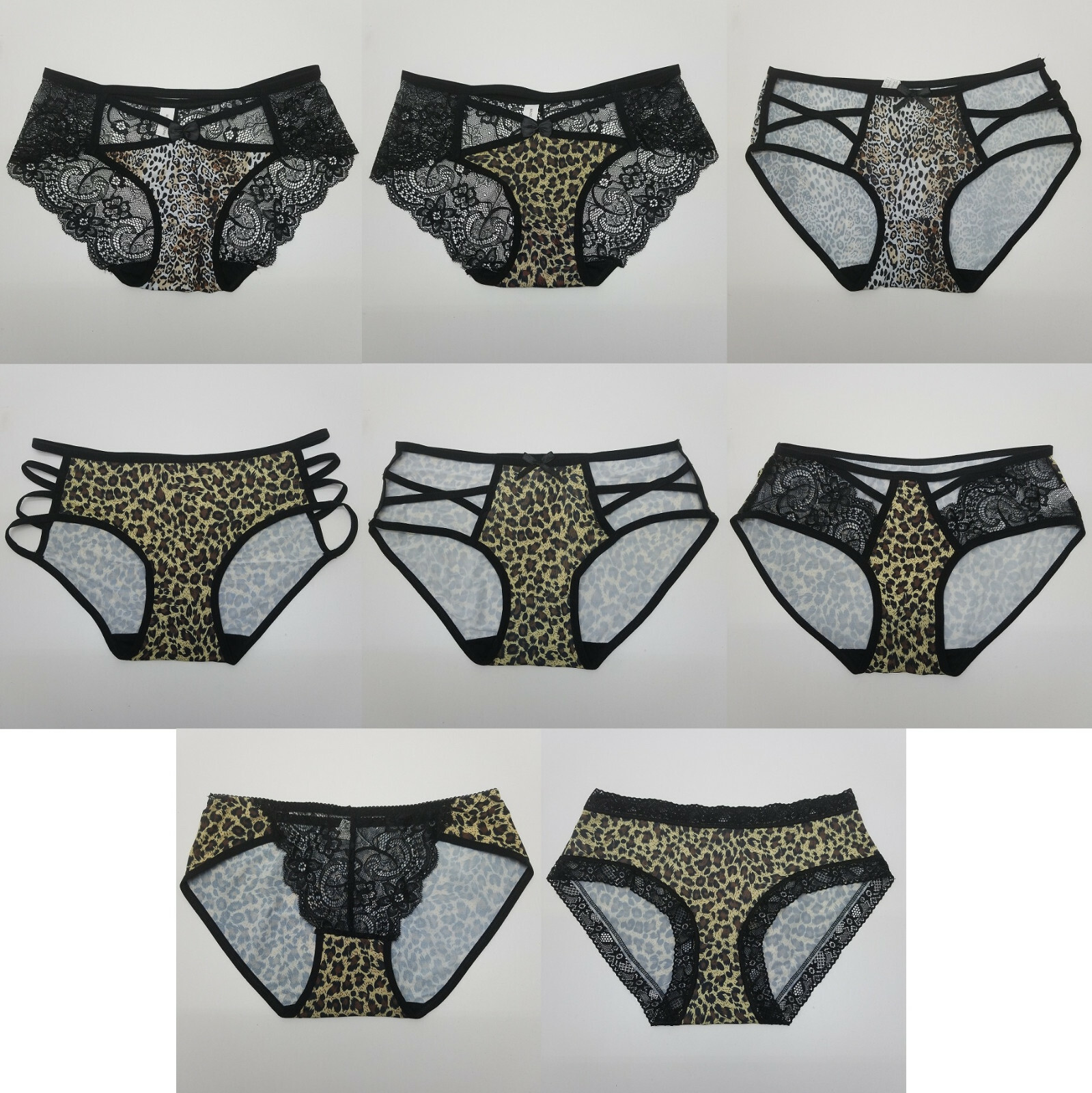 Leopard Cheetah print Blace Lace Panties Underwear Lingerie Strappy Sexy Cute