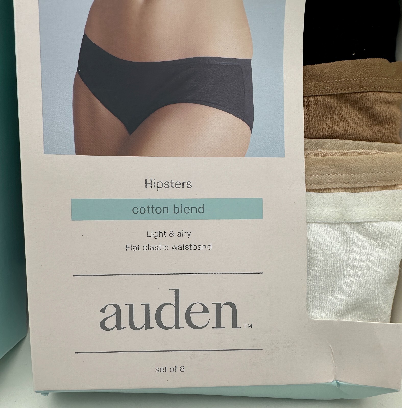 x2 Auden Hipsters Cotton Blend Size Small (4-6) Multicolored Underwear 6-Pack