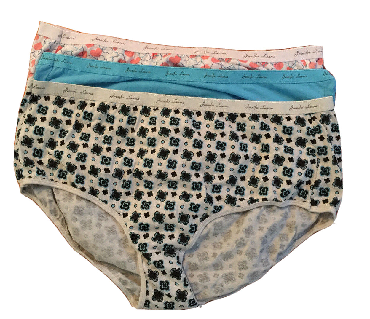 Womens Size 13 Brief Panties 3 Pair Lot Mixed Patterns Cotton Blend Underwear