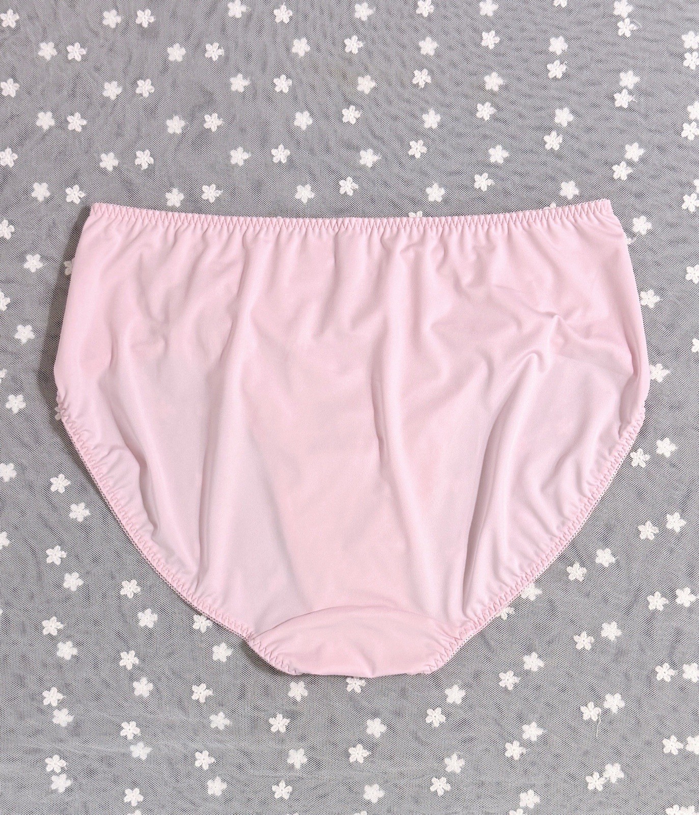 Set Of 4 US-XL/JP-5L Japanese Floral Embroidery Panties Extra Long Crotch Lining