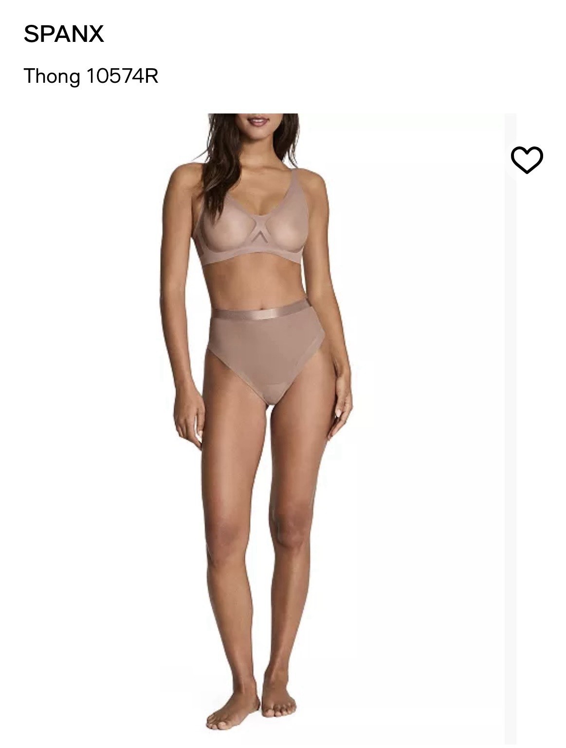SPANX #10574R SUPER SMOOTH SHEER SENSE THONG PANTY, XL, CAFE AU LAIT, NWT $38