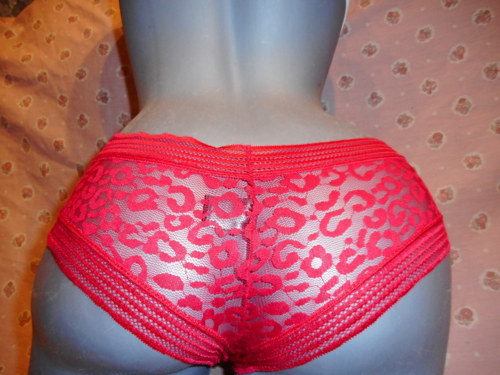 Frederick’s Of Hollywood Red Demi Leopard Panty Sizes Medum & Large