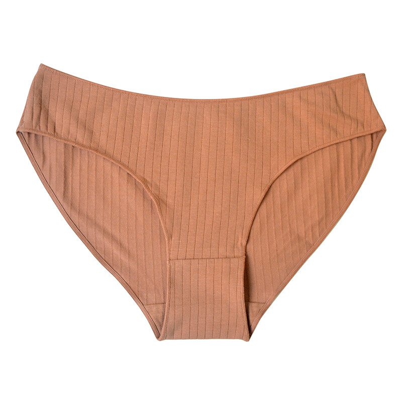 8pcs/set Simple Solid Color Cotton Panties Women Low Rise Stripe Underwear Brief