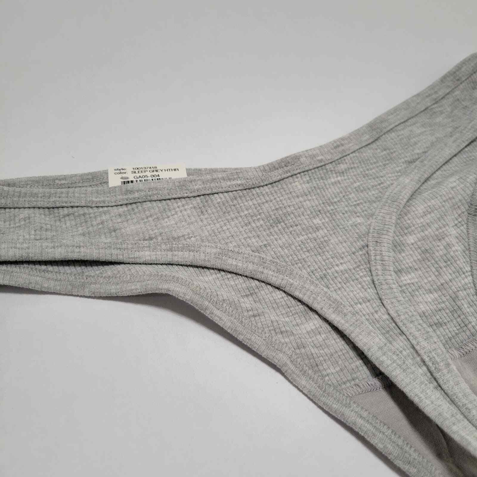 Jenni Women’s Ribbed Thong Panty, Sleep Grey Heather NWT Large