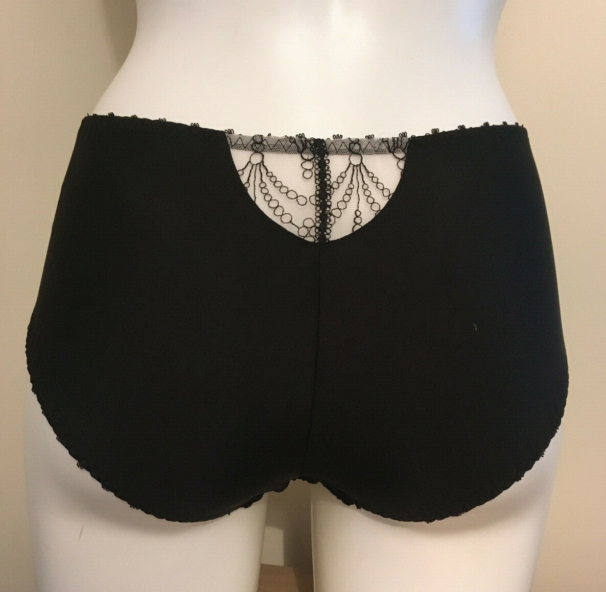 Bestform Nude & Black Shorty Briefs Noir Pants Knickers Sheer front boyshorts