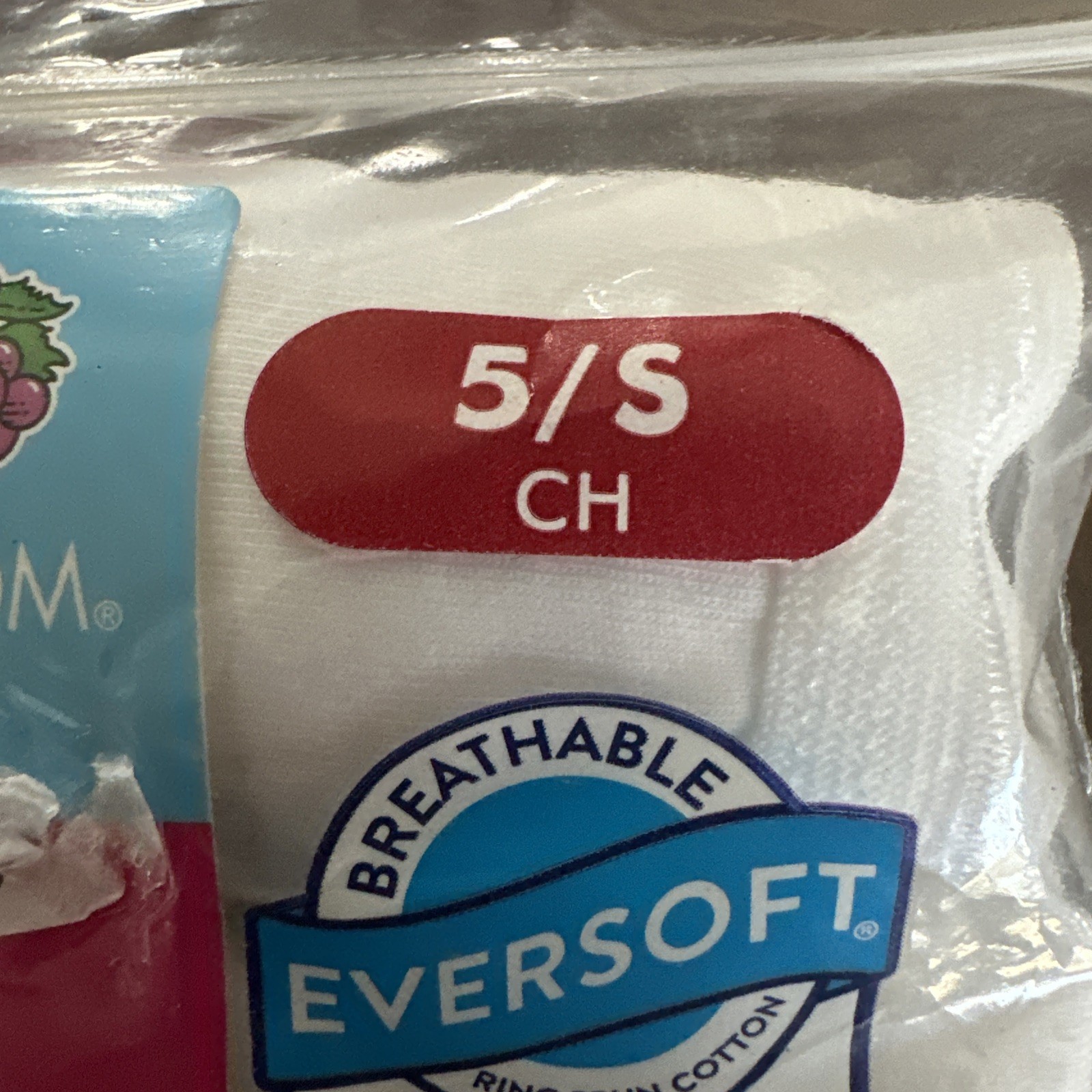 New Fruit of the Loom 3 Cotton High Cuts White Size 5/S Breathable Soft Best Fit